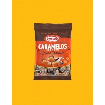 Caramelo Meio A Meio Leite E Chocolate 150g