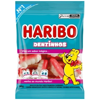 Bala Haribo Gel Dentinhos 80g