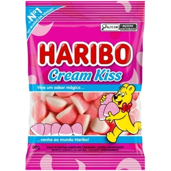 Bala Haribo Gel Cream Kiss 80g