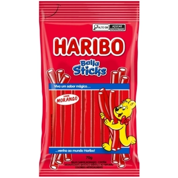 Bala Haribo Sticks Morango 70g