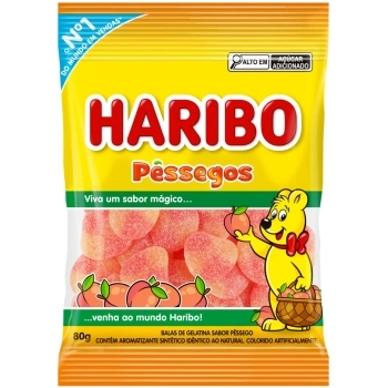 Bala Haribo Gel Pessegos Br 80g