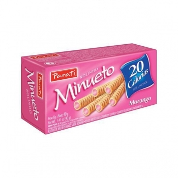 Rolinho Wafer Minueto Morango Parati 40g