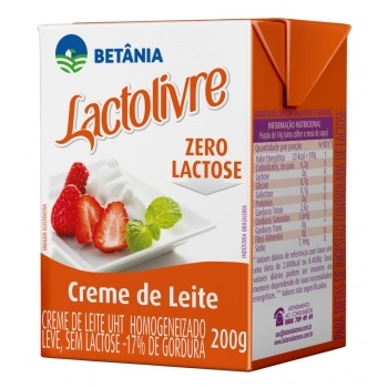 Creme De Leite Zero Lactose Betânia 200g