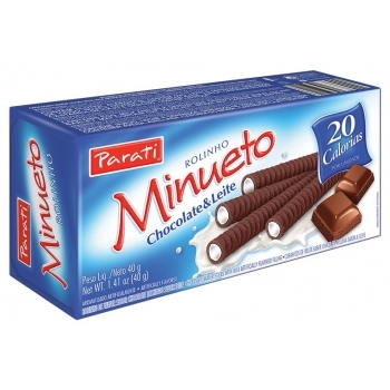 Rolinho Wafer Minueto Chocolate E Leite Parati 40g