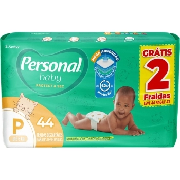Fralda Personal Baby Protect & Sec Abre & Fecha Mega P Lv44/Pg42