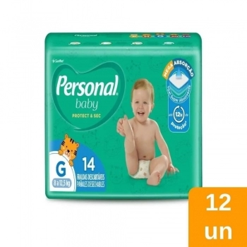 Fralda Personal Baby Protect & Sec Abre & Fecha Jumbinho G Com 14und
