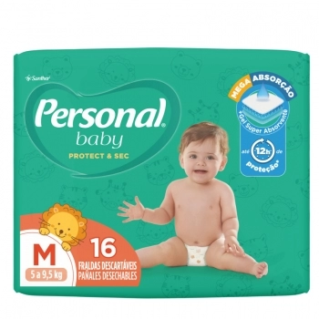 Fralda Personal Baby Protect & Sec Abre & Fecha Jumbinho M Com 16 und
