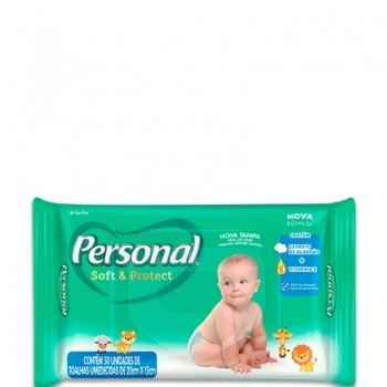 Toalha Umedecida Personal Baby Soft & Protect Com 50 und