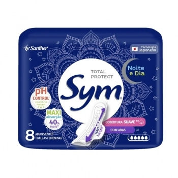 Absorvente Sym Noite & Dia Cobertura Suave Com Abas 08 und