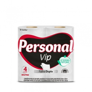 Papel Higiênico Personal Vip Folha Dupla Neutro 04X30m
