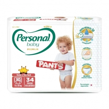 Fralda Personal Baby Premium Pants Mega XG Com 34 und