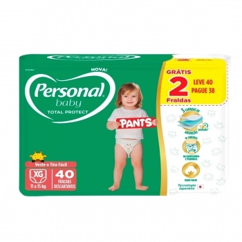 Fralda Personal Baby Total Protect Pants Mega XG Com 40 und