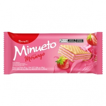 Biscoito Wafer Minueto Morango Parati 73g