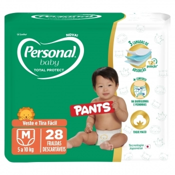 Fralda Personal Baby Total Protect Pants Jumbo M Com 28 und