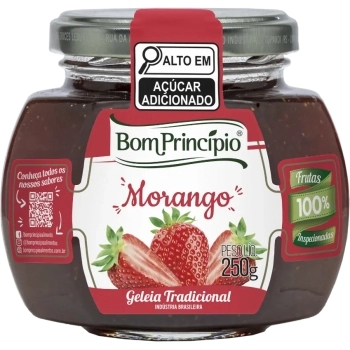 Geléia De Morango Com Pedaços Bom Princípio 250g