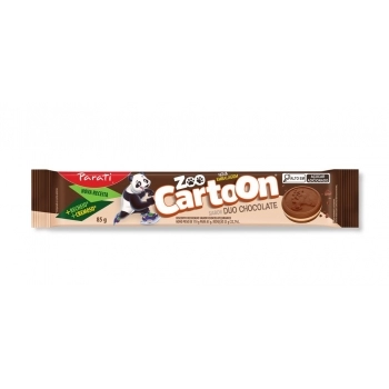 Biscoito Recheado Zoo Cartoon Duo Chocolate Branco Parati 85g
