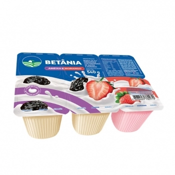 Bebida Láctea Polpa Morango/Ameixa Betânia Bandeja 540g