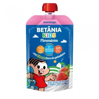 Iogurte Integral Morango Betânia Kids Merendinha 100g