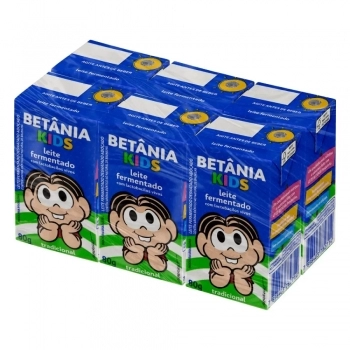 Leite Fermentado Desnatado Adoçado Tradicional Betânia Kids C/06Un 80g